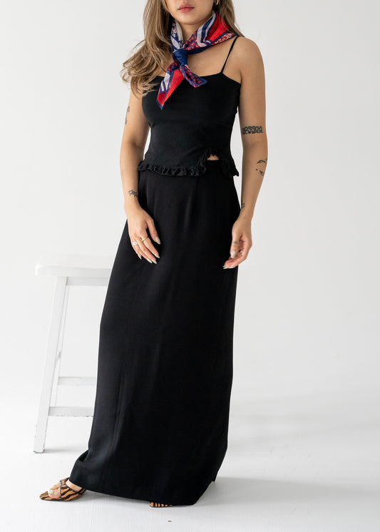 Navy, white and red floral sheer square scarf