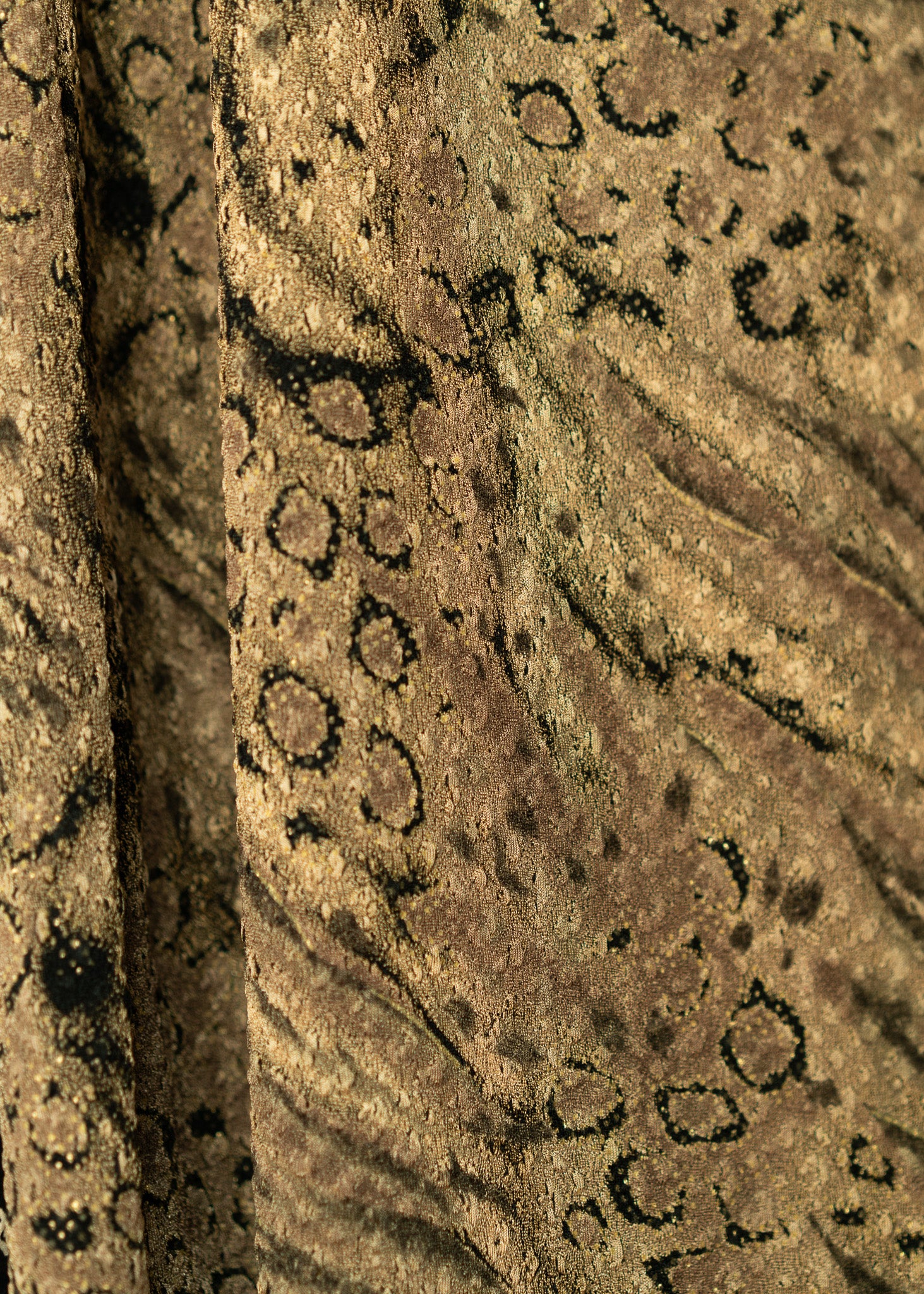 close up detail shot of animal print fabric