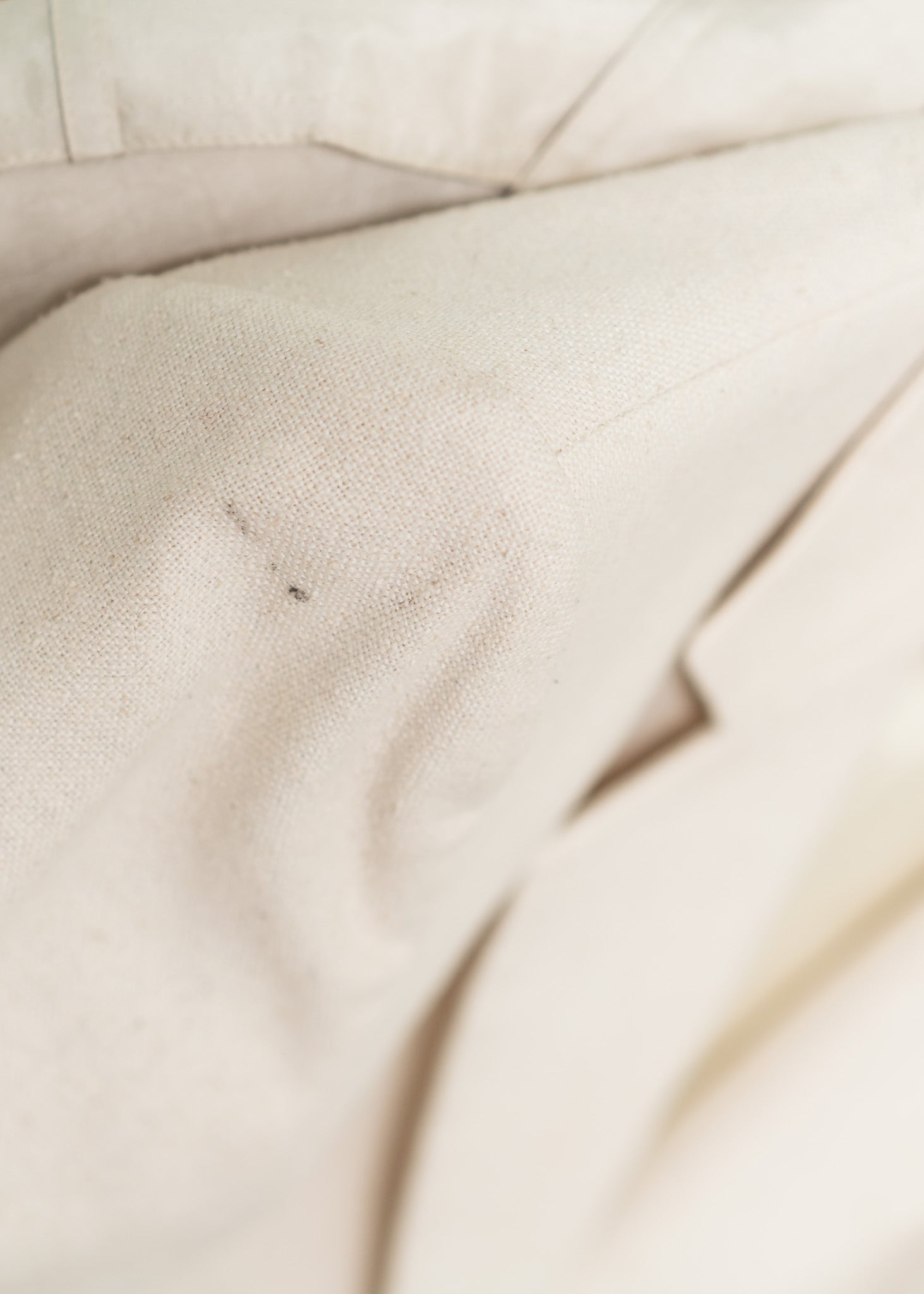 close up of cream linen
